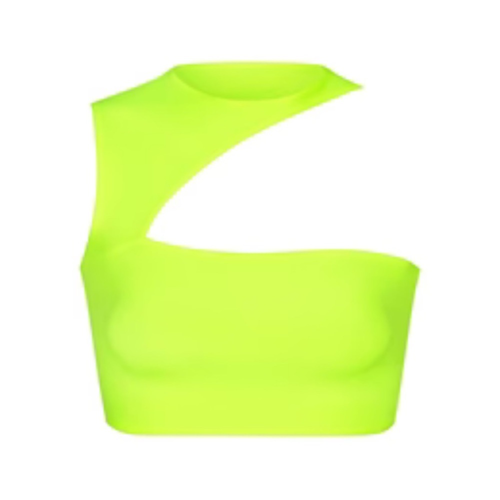 SKIMS Fits Everybody Neon Yellow Crop Top 2X NWT - Picture 4 of 5